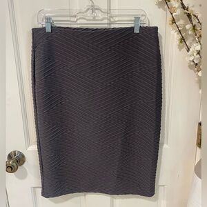 Charcoal gray stretchy pencil skirt